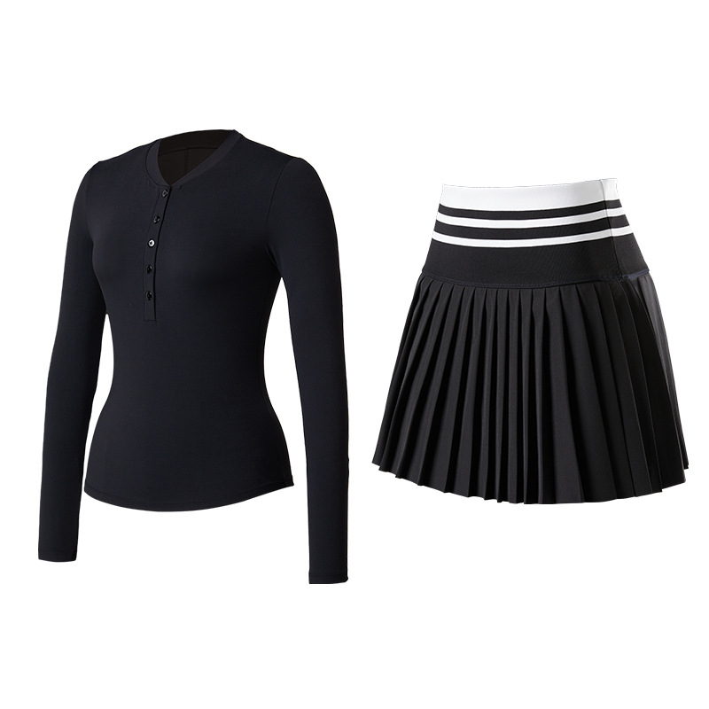 [Set] ropa de yoga de mangas largas, ropa de acondicionamiento físico para mujeres que corren al aire libre, entrenamiento de Pilates ventilado, chaqueta Henry