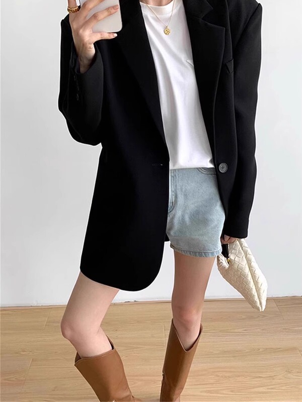 灰色西装外套女2025新款春休闲气质名媛高级感工作服职业早秋西服|undefined