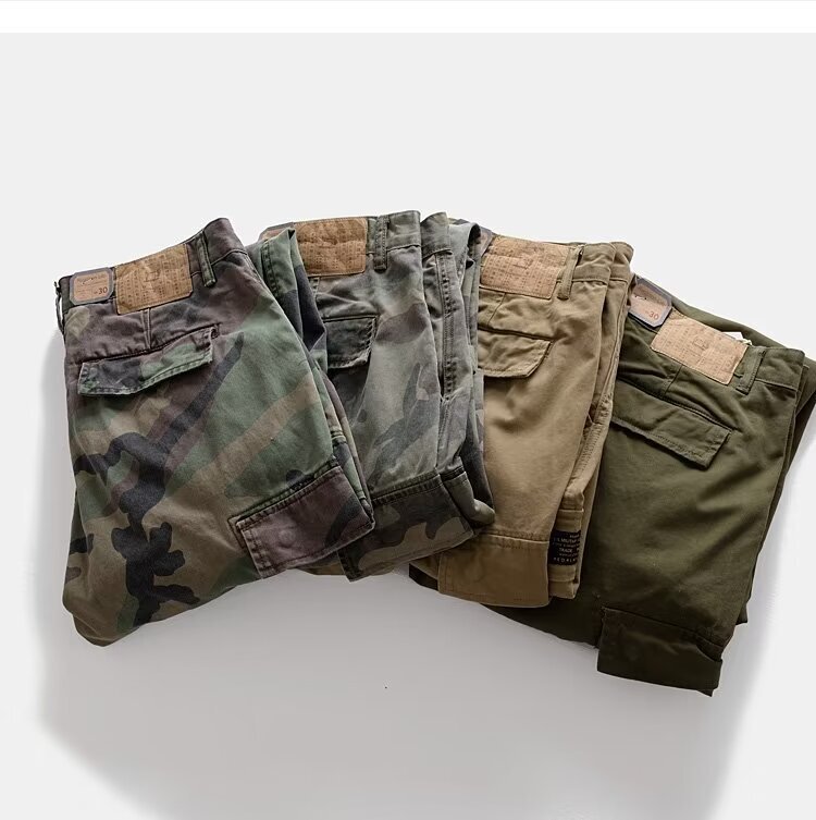 American Style Retro Heavy-weight Loose Camouflage Pants Multi-pocket Cordwork Trousers Men's Trendy Casual Canvas plus size Pants American Style Retro Heavy-weight Loose Camouflage Pants Multi-pocket Cordwork Trousers Men's Trendy Casual Canvas plus size Pants