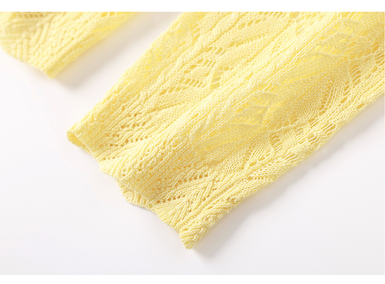 Áo cardigan cổ tròn họa tiết hoa móc nổi thiết kế mỏng nhẹ — màu trắng chi tiết 27
