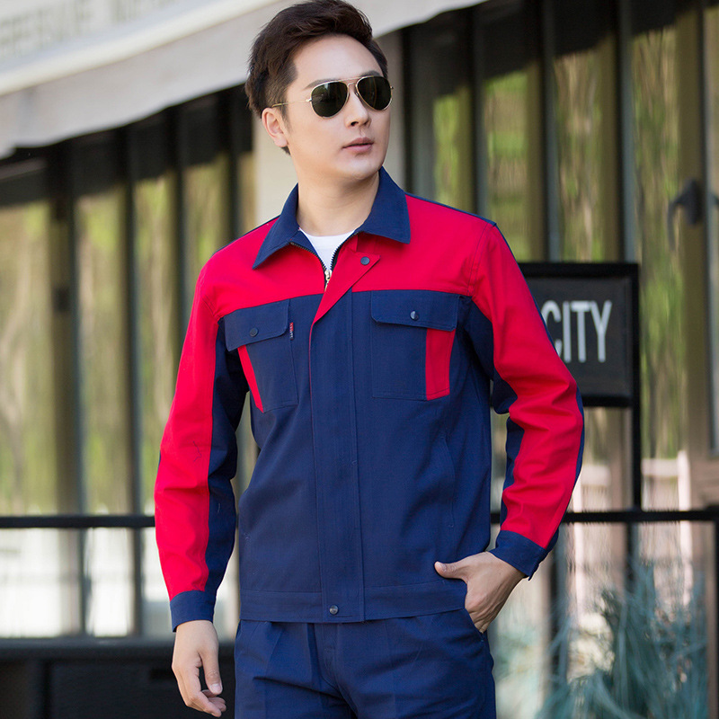 Trajes de trabajo de algodón primavera y otoño resistente al desgaste engrosado soldador astillero fábrica de ingeniería ropa de seguro laboral personalizada
