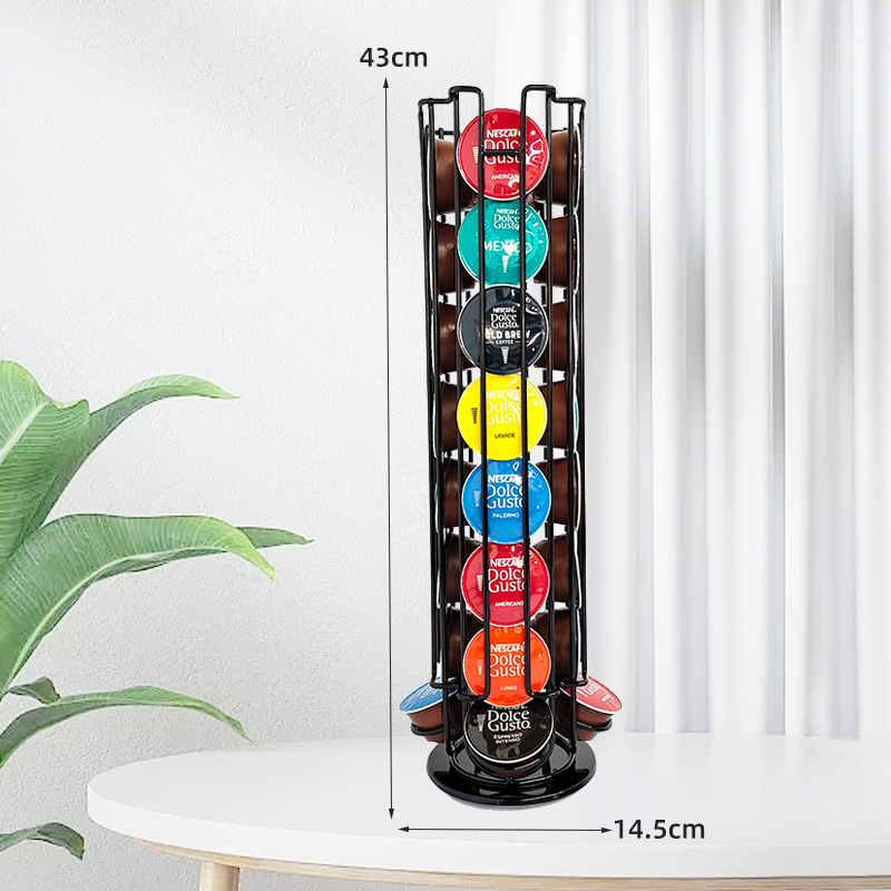 Xirui Amazon Cápsula de café caja de almacenamiento en rack 32 tabletas Duqu KUSI Cápsula de café giratoria rack de almacenamiento