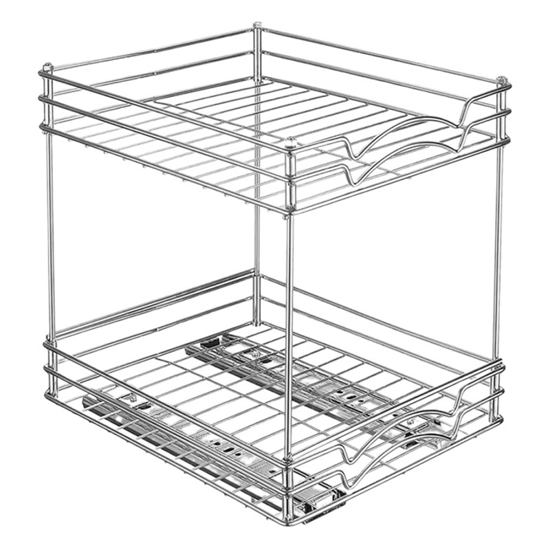 Transfronterizo de doble capa de carril deslizante cocina condimento estante multifuncional botella de especias cocina condimento estante fregadero estante de almacenamiento
