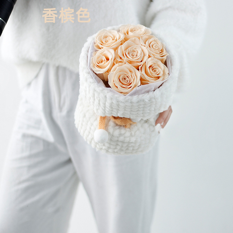 Ramo de rosas, flores secas, Día de la Madre, regalo de cumpleaños para niña, producto terminado, regalo de San Valentín, flor eterna, arte floral en degradado