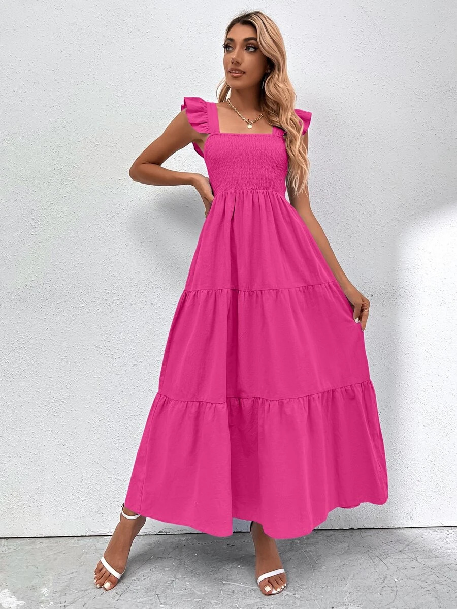 Women's Summer Strap Ruffled Dress: Stylish & Flattering Sundress - Ootddress