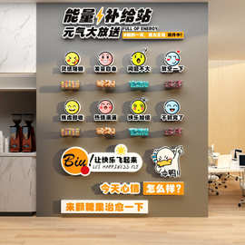 能量补给站糖果文化办公室茶水间布置墙面装饰企业背景纸公司心情