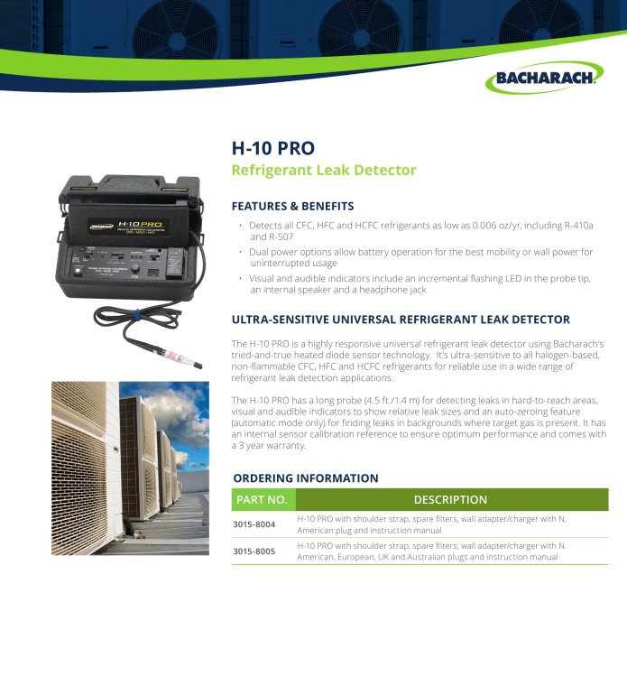 Bacharach 3015-8005 - 超灵敏通用制冷剂检漏仪