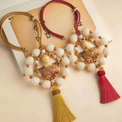 Car Rearview Mirror Pendant Haoyunlian Baby Buddha Bodhi Lotus Car Interior Decoration Ladies Car High-End Pendant