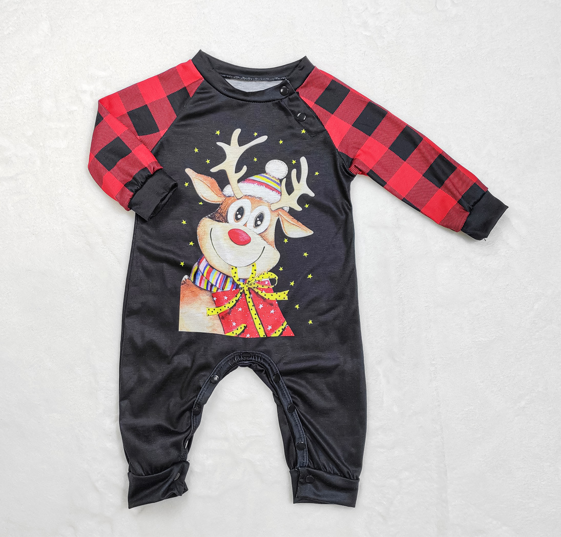 Jule tegneserie fawn ternet julefamiliekjole trykt hjemmekjole pyjamas_voghion.com