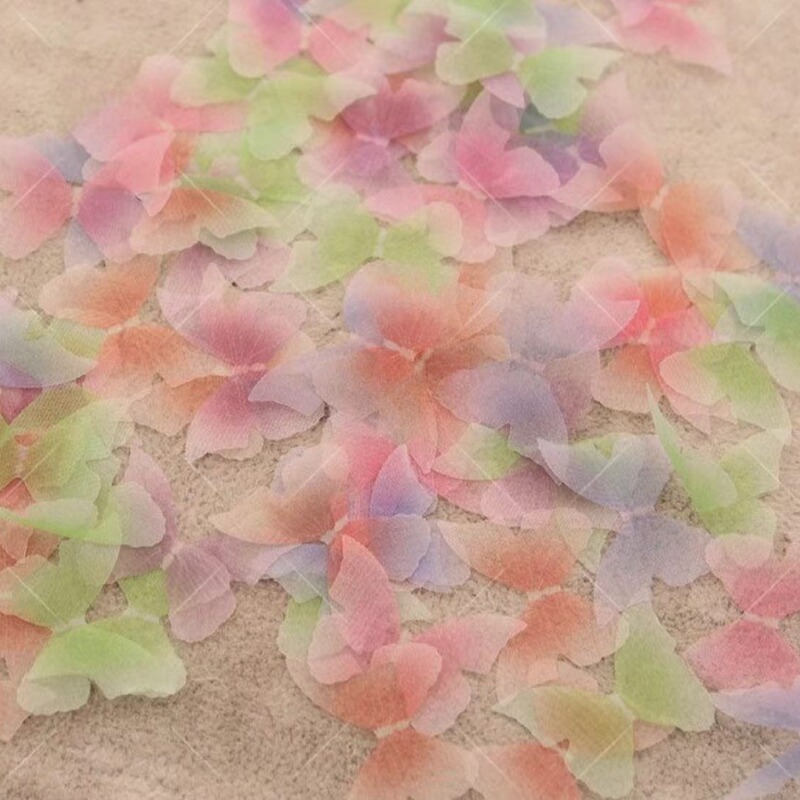 2-5cm Single Layer Gradient Fantasy Tulle Butterfly DIY Nail Face Makeup Face Sticker Handmade Headwear Hairpin Earrings Accessories