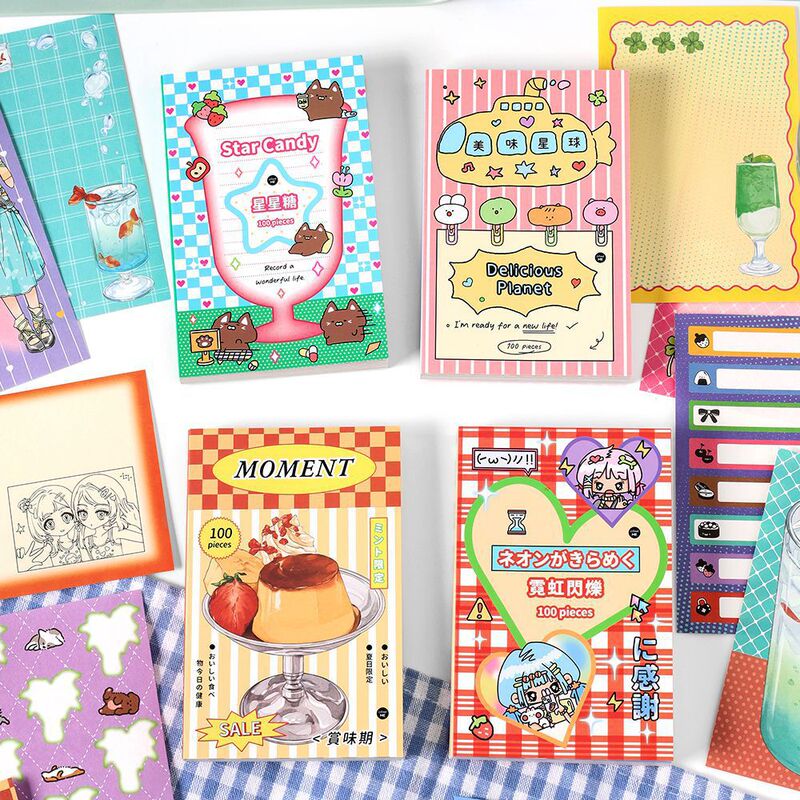 Inferel. Me notepad Rainbow Era Series Ancient Early Wind Illustration Tearable Non-sticky Student Message Notebook