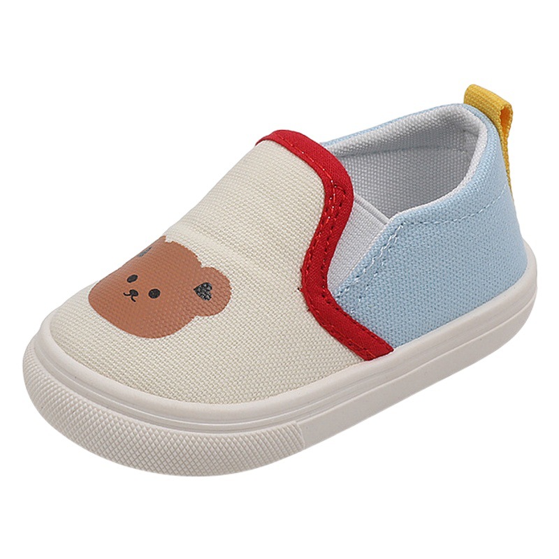 Children's Canvas Shoes Spring & Fall New Slip-On Cartoon Boys and Girls Lightweight Soft-Soled Shoes Non-Slip Kidsren's Shoes