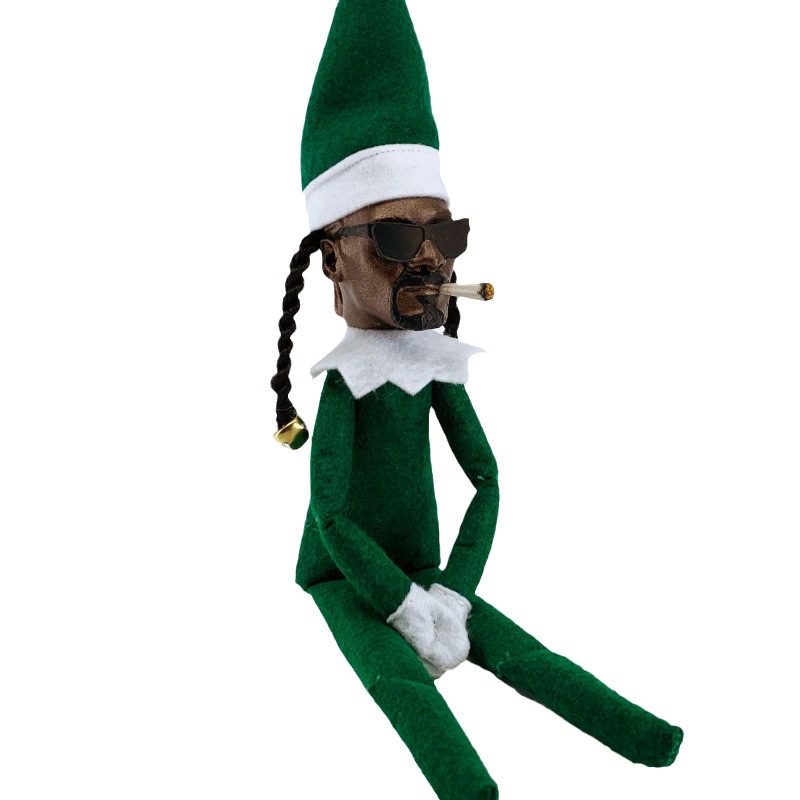 Muñecas de resina transfronterizas muñecas de felt negro Snoop on a Stoop Snoop curved Christmas Genie Doll