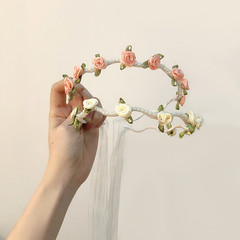 珍珠飄帶超仙發箍髮帶一體系帶網紅2022年新款發卡編髮絲巾髮飾女