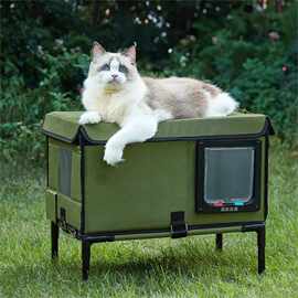 工厂定制加热户外猫屋可拆卸四季款牛津布防水猫房子宠物可掀猫窝