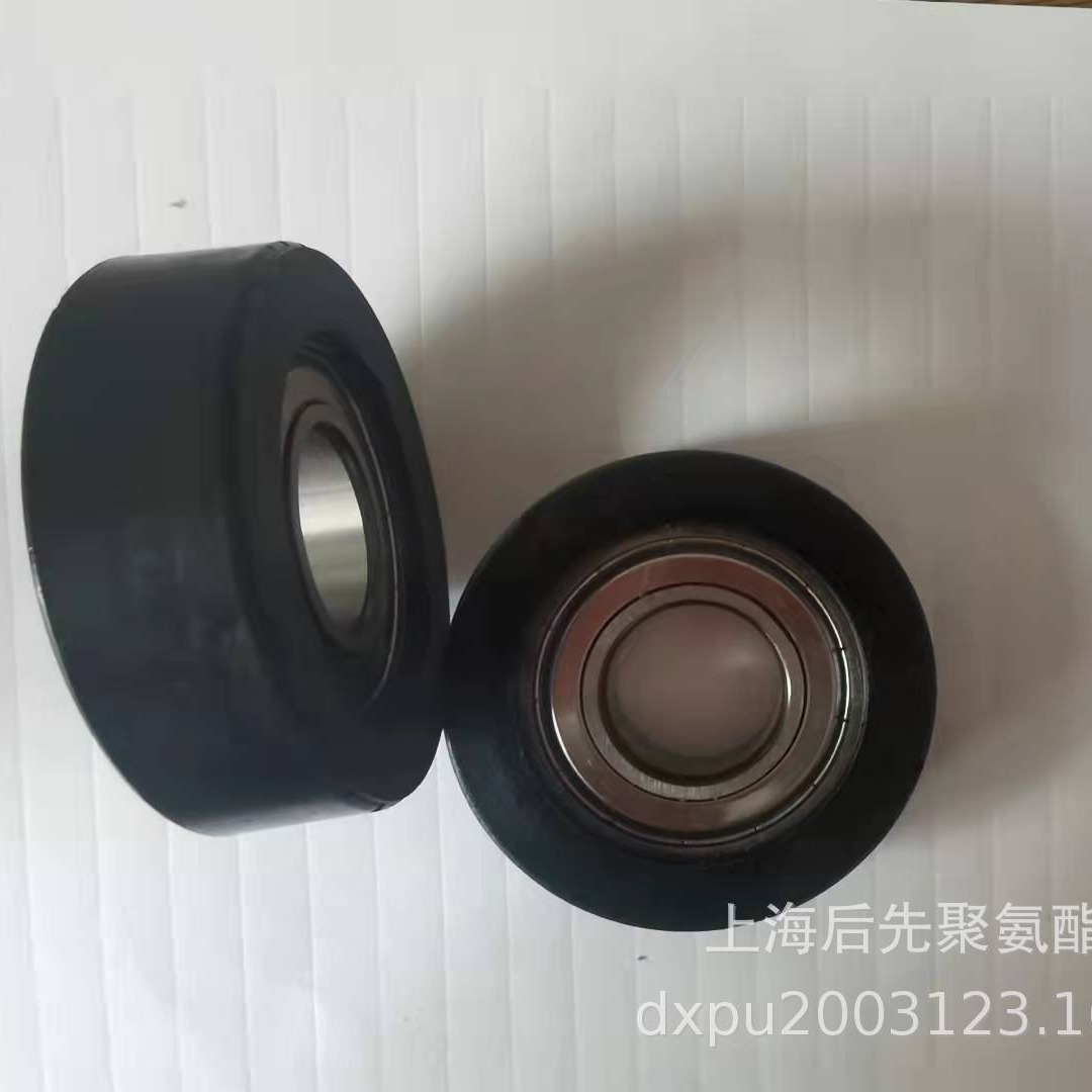 现货供应提升机中心包胶轮 聚氨酯轴承轮聚氨酯包胶