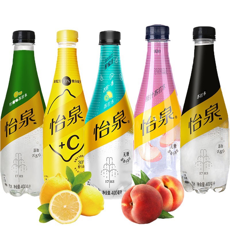 怡泉苏打水12瓶整箱原味柠檬苦柠无糖含汽饮料汽水可口可乐出品-阿里巴巴