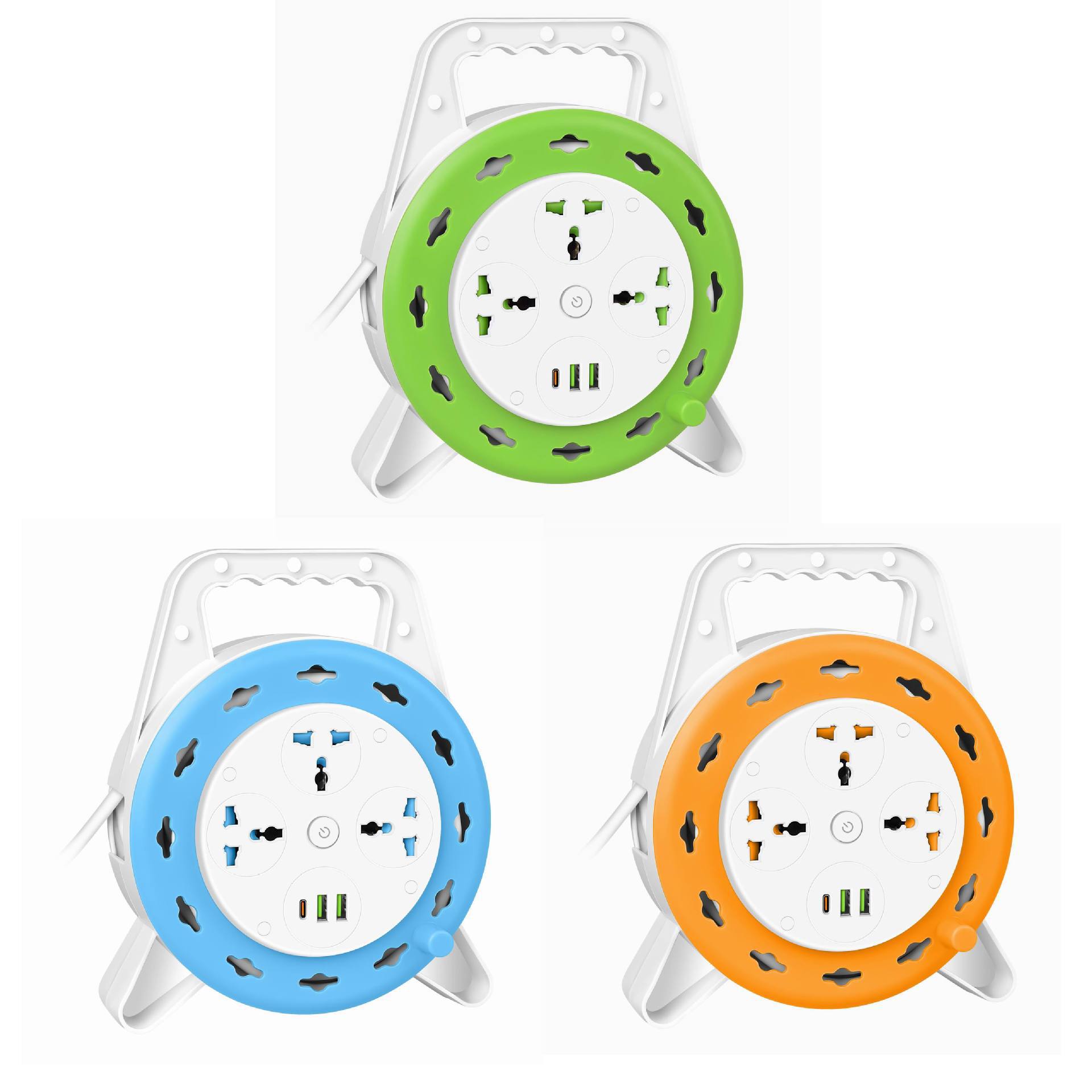 5米 8米 10米 可收纳伸缩延长线 绕线 收线 转盘 线盘 圆盘插座