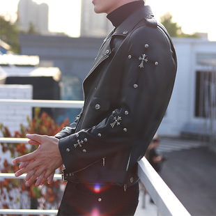 Haining First-Layer Cowhide Genuine Leather Jacket Men's Winter Handsome Trendy Cross Motorcycle Motorcycle Jacket Leather Jacket