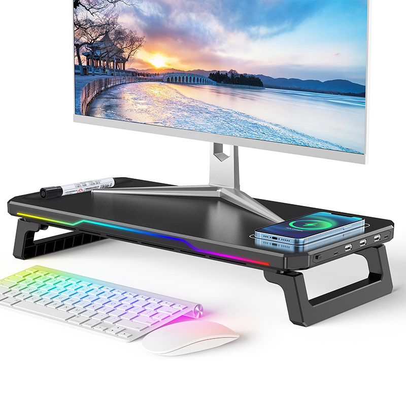 ITLY D2 Computer Monitor Elevated Rack Multifunctional Stand Desktop Elevated Rack Folding Storage Base
