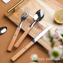 韩国ins风牛排西餐刀叉勺套装不锈钢叉勺水果糕点甜品叉勺沙拉叉