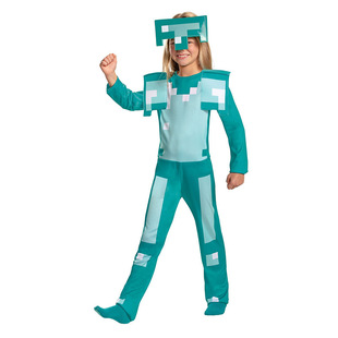 Halloween children my world clothes minecraft game play costume cosplay Diamond Armor