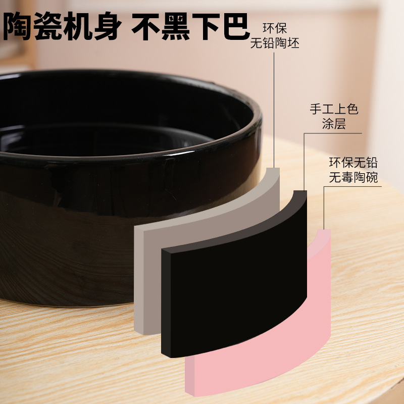 Silencioso y sin fugas Pet Temperatura constante Tazón para gatos Cerámica Mentón anti-negro De gran capacidad Temperatura regular Bebedero para gatos