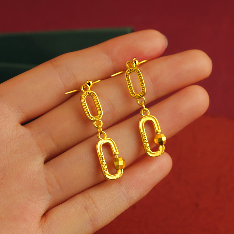 Aleación de cobre anillo de la suerte del gancho de La Oreja anillo de la moda temperamento hebilla pendientes de la joyería fábrica al por mayor suministro