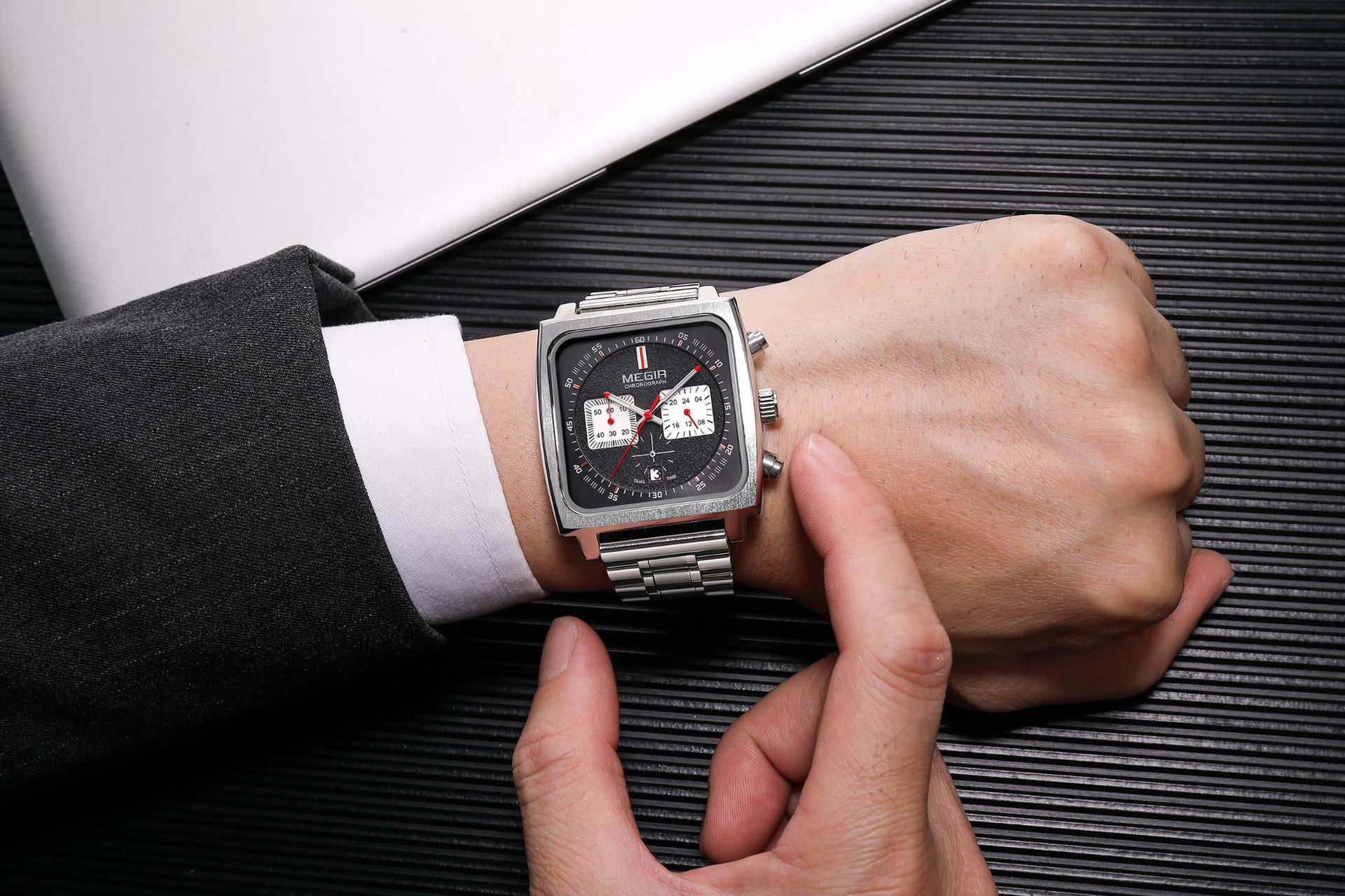 Title 8, Montre Homme Carrée Multifonction Étanche Lumin...