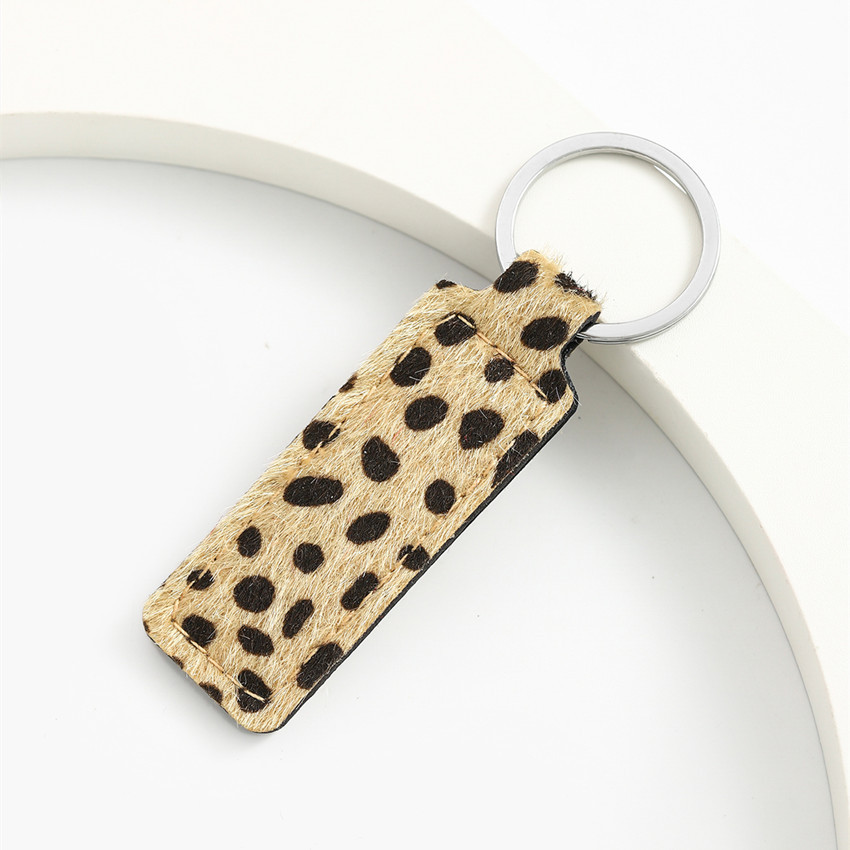 (2개) 레오파드 무늬 PU 가죽 키 체인 간단한 비즈니스 자동차 키 액세서리 가죽 교수형 액세스 제어 자동차 키 체인 액세서리