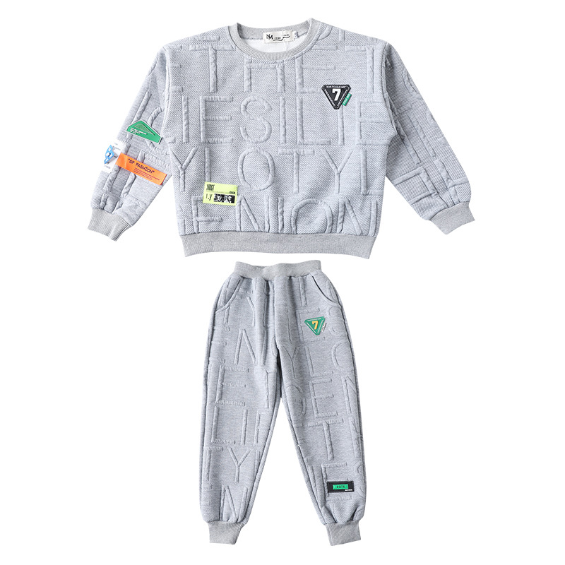 Tenue d'automne pour garçons, ensemble deux pièces à capuche et vêtements de sport tendance pour enfants, nouveau printemps de rue explosif pour grands garçons 2023_voghion.com