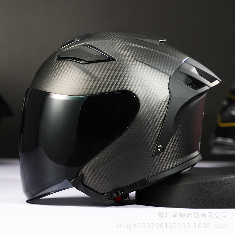 Motosiklet kaskı (dəbilqə) | Motuoche Carbon Fiber - 3k-matte-black-transparent-black-lens-m
