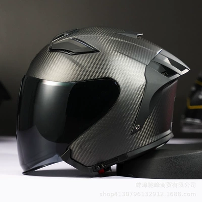 Motosiklet kaskı (dəbilqə) | Helmet Electric Vehicle Half Helmet - 3k-matte-black-transparent-black-lenses-m