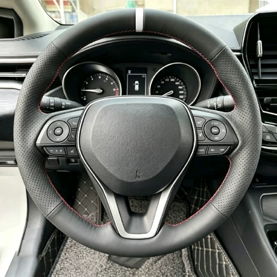 Toyota Camry, Avalon, Revo: Steering wheel cover - toyota-series-with-holes-on-both-sides-white-alignment-mark-white-line-38cm