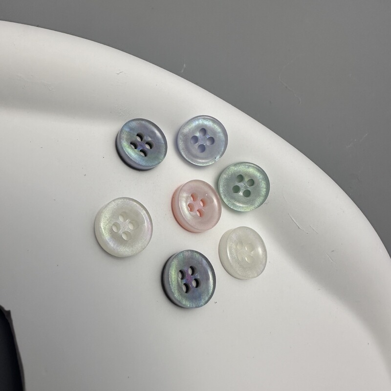 Colorful Pearlescent Resin Light Buttons Pink Black Beige Blue Green Shirt Shirt Buttons Kidsren's Clothing Buttons