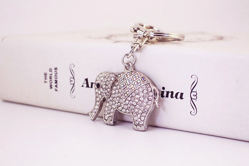 Keychain Classification Cute Elephant Zinc Alloy Plating Rhinestones Unisex Keychain