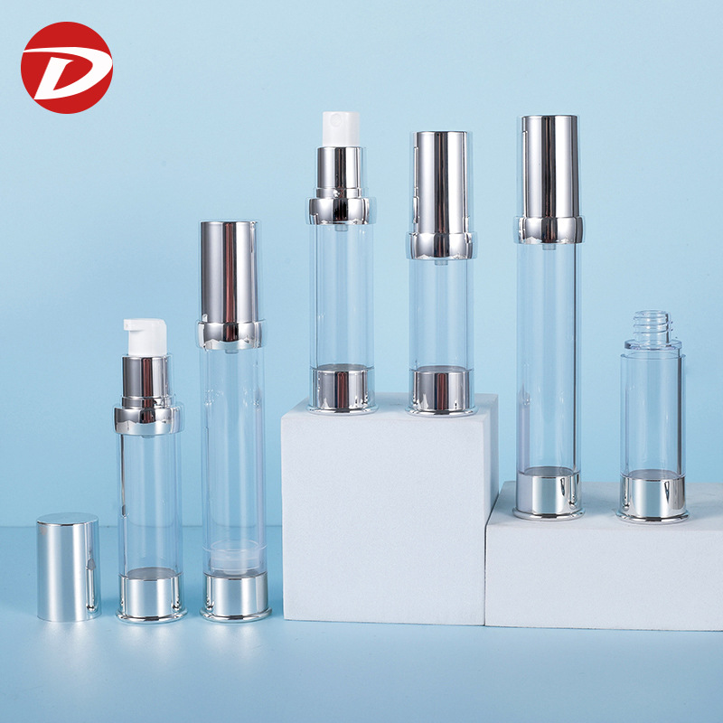 15-120ml电镀真空旅行套装分装瓶AS真空防晒霜乳液瓶按压式喷雾瓶