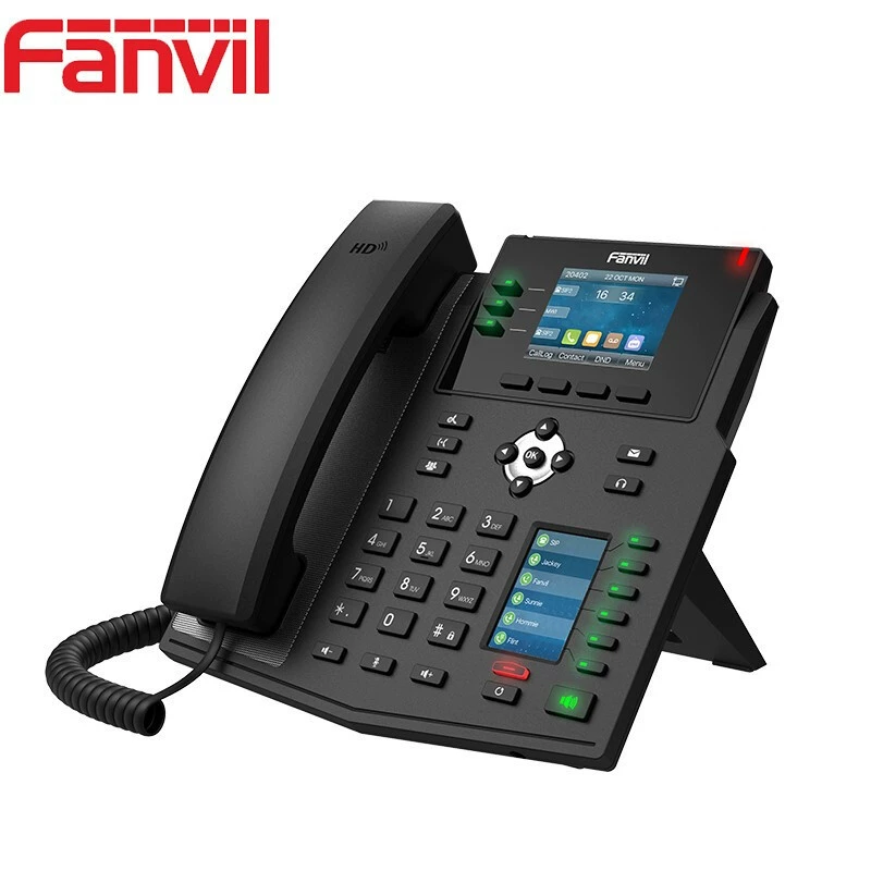Fanvil Azimi X4U корпоративный двухэкранный сетевой телефон для бизнеса, офисный IP-телефон настольный