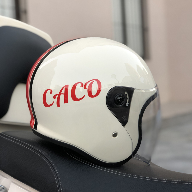 Universal LYL Helmet Electric Motorcycle Universal 3C Warm Windproof Portable Retro (Auto Parts and Accessories) - xs-white-red