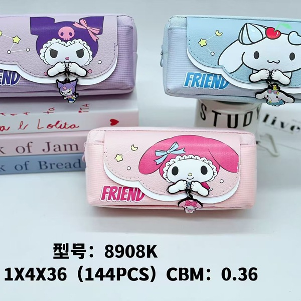 Bolsa de lápices al por mayor Bolsa de lápices de doble capa de gran capacidad simple de dibujos animados Bolsa de papelería de moda de tela Oxford Bolsa de almacenamiento de lápiz lindo