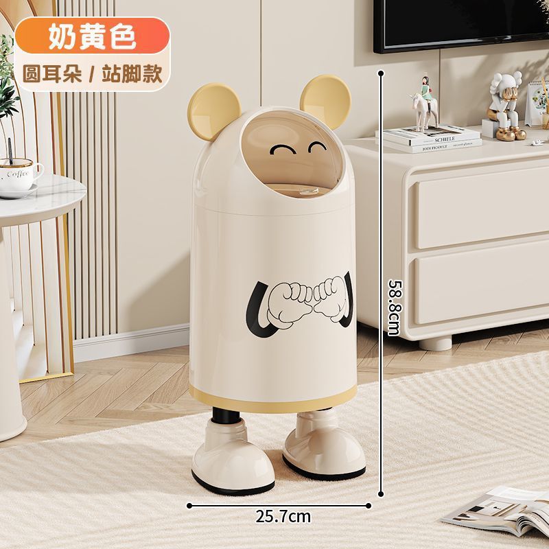 ウサギの耳のゴミ箱のかわいい家庭の客間の寝室のトイレの子供の部屋はふたをひっくり返して紙のかごの高い顔の値の収納桶を持ちます。|undefined