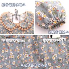 Korean Canvas Long-Sleeve Coverall Waterproof Abrasion-Resistant Stain-Resistant Household Kitchen Apron Workwear for Adults Women