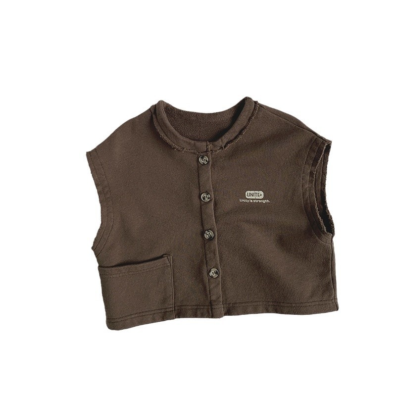 Chaleco para niños 2025 primavera nuevo bebé todo fósforo chaleco coreano cardigan 3-4-5 años ropa para niños y niñas al por mayor
