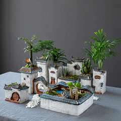 Asparagus Zen house home decoration ornaments bonsai small old pile succulent flowerpot ceramic landscaping dry flower vase