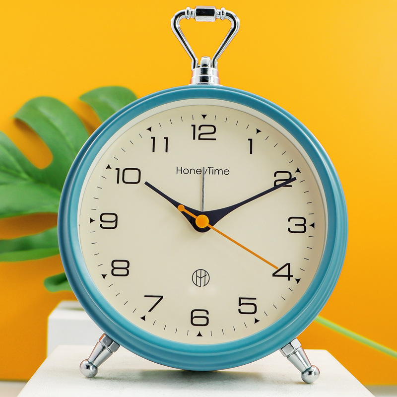 Elegant Time Small Desk Clock Bedroom Alarm Clock Children's Clock Student Wake-Up Gadget Desktop Clock Silent Design
