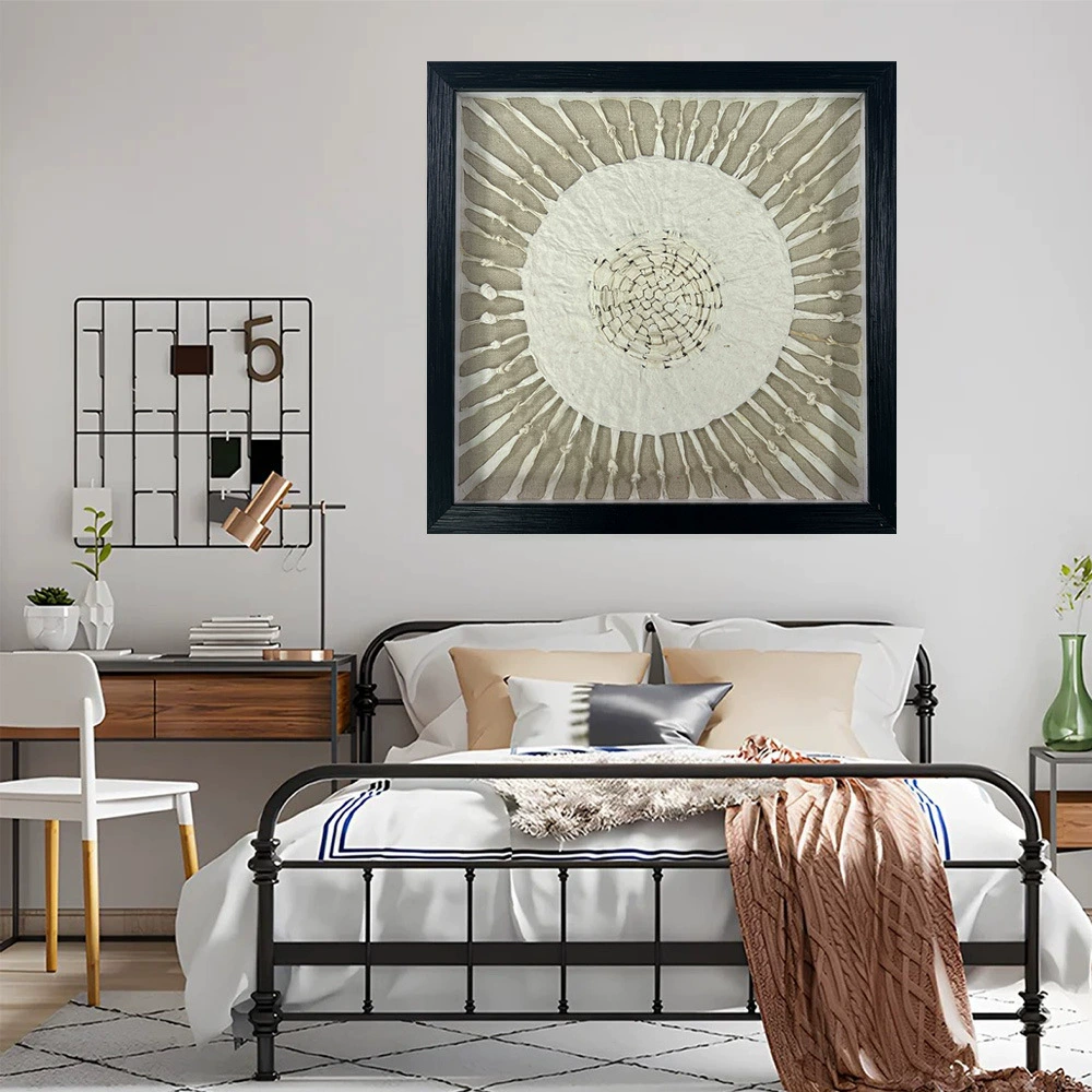 Покупка Amazon декоративная painting wholesale бумажная живопись прихожая подвесная картина кросс-бордер Nordic стиль чистый ручной работы ротанг картина производитель