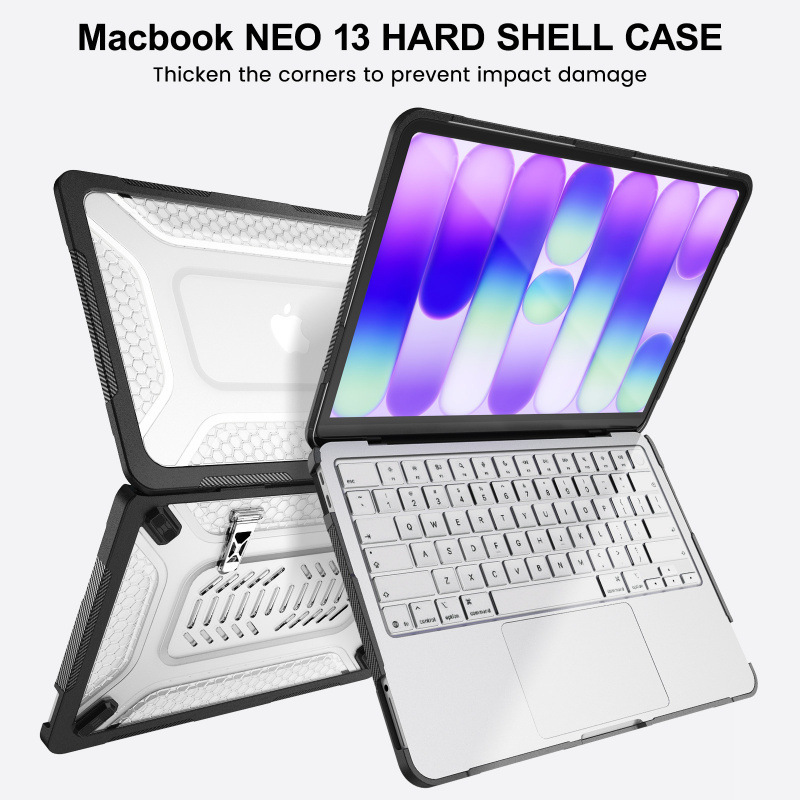 Suitable for 2026 Apple MacBook NEO notebook protective case, metal stand, anti-slip support computer shell Suitable for 2026 Apple MacBook NEO notebook protective case, metal stand, anti-slip support computer shell