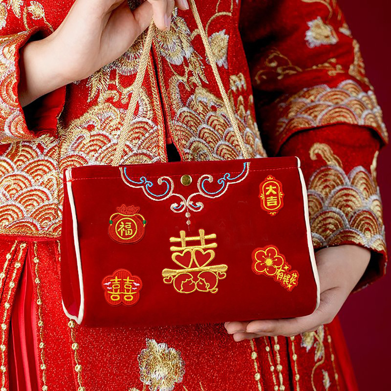 新年中国风刺绣布贴自粘红色喜庆国潮补丁贴服装箱包装饰布贴批发|undefined