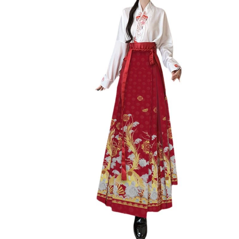Комплект, плисированная юбка, китайский стиль, высокое качество, А-силуэт