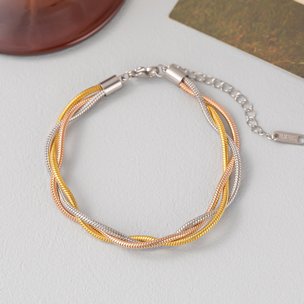 Bracelets, Necklace Classification 1 Piece Quantity Wholesale Jewelry Streetwear Solid Color 304 Stainless Steel 18K Gold Plated Rose Gold Plated Plating Bracelets Necklace